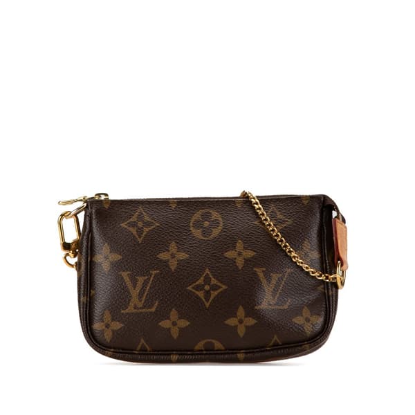 Pre-owned Louis Vuitton Monogram Mini Pochette Accessoires Brown
