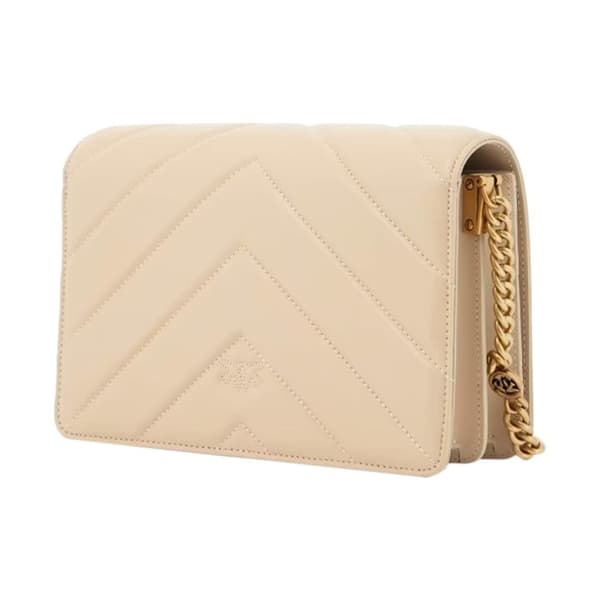 Pinko Love Click Classic Handväska - Beige - Beige