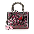 Miniatyrbillede 8 af 9: Pre-owned Dior Anselm Reyle Medium Metallic Lambskin Cannage Lady Dior Gray