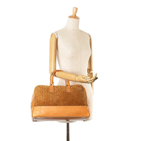 Pre-owned Celine Suede C Macadam Handbag Brown