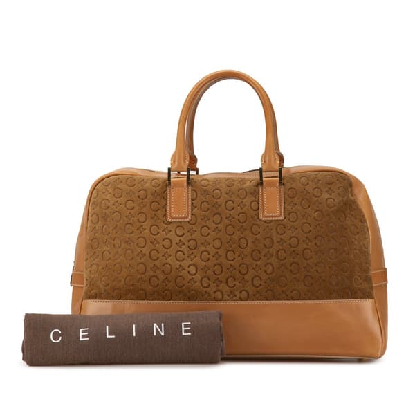 Pre-owned Celine Suede C Macadam Handbag Brown