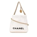 Miniatyrbild 1 av 8: Pre-owned Chanel Mini Shiny Calfskin 22 Hobo White