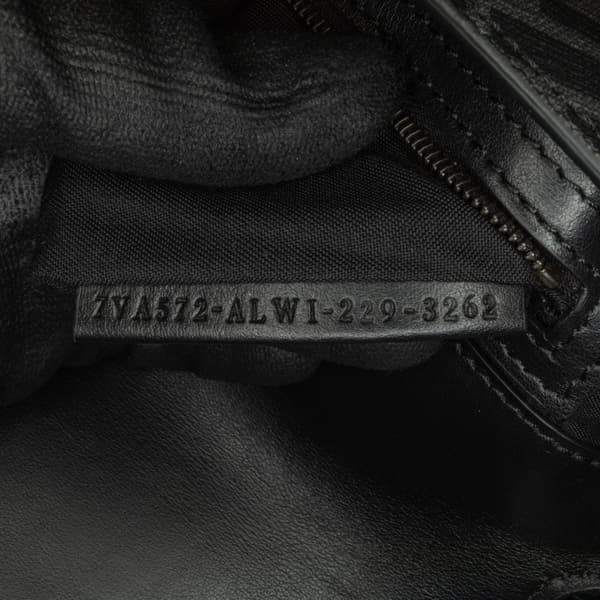 Pre-owned Fendi Zucca Coated Canvas And Calfskin Baguette Satchel Black