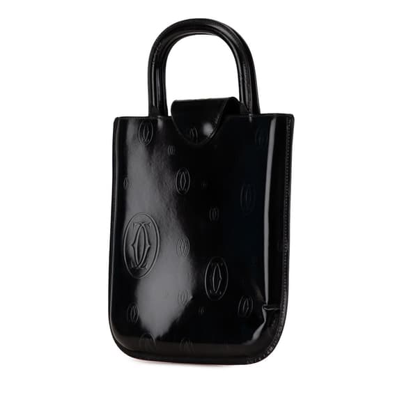 Pre-owned Cartier Patent Happy Birthday Handbag Black