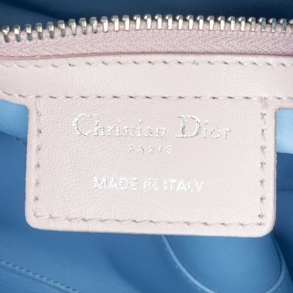 Pre-owned Dior Medium Tricolor Lambskin Cannage Lady Dior Red