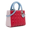 Pikkukuva 2 / 10: Pre-owned Dior Medium Tricolor Lambskin Cannage Lady Dior Red