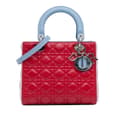 Pikkukuva 1 / 10: Pre-owned Dior Medium Tricolor Lambskin Cannage Lady Dior Red