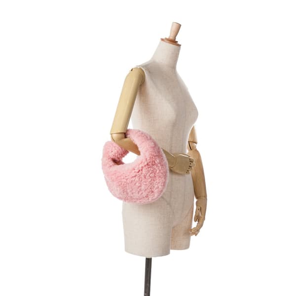 Pre-owned Bottega Veneta Mini Shearling Jodie Pink