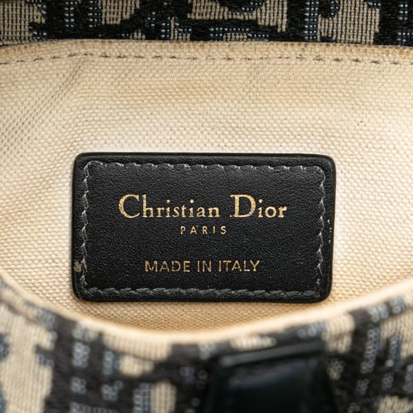 Pre-owned Dior Mini Oblique Canvas Saddle Bag Blue