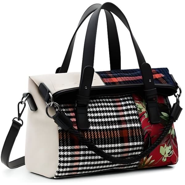 Desigual Cucos Patch Loverty 2.0 handväska för kvinnor - vit/blå/orange - TU