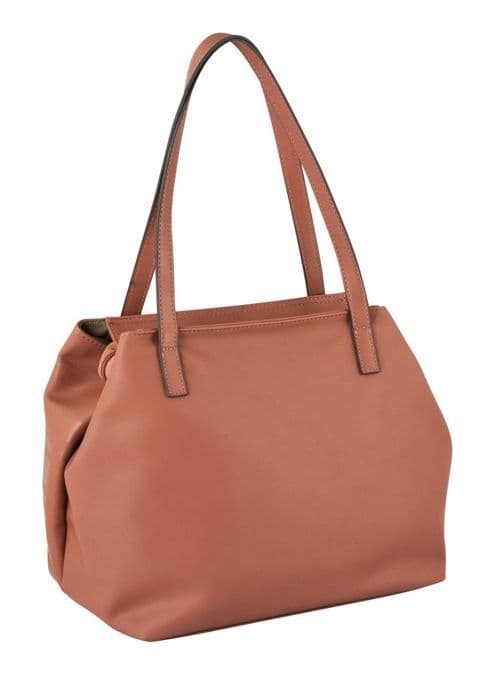 Axelväska - TOM TAILOR - Miri Zip Shopper L - Rosa - Polyuretan - Dragkedja