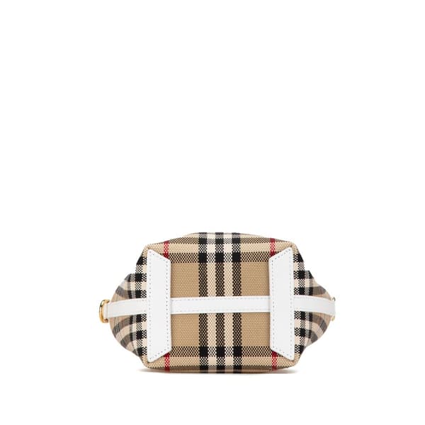 Pre-owned Burberry Mini House Check Canvas London Tote Brown