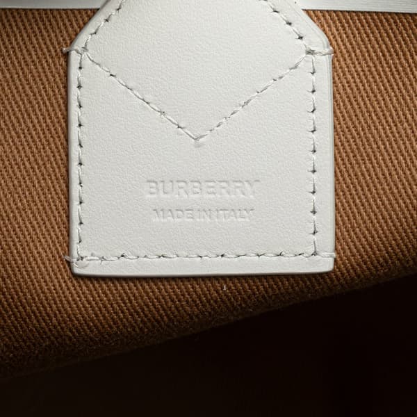 Pre-owned Burberry Mini House Check Canvas London Tote Brown