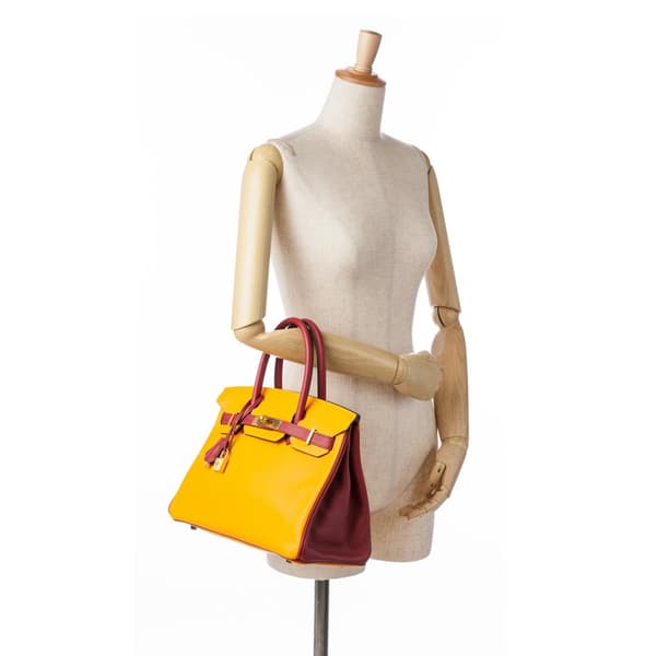 Pre-owned Hermès HSS Special Order Bicolor Swift Birkin Retourne 30 Yellow