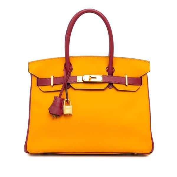 Pre-owned Hermès HSS Special Order Bicolor Swift Birkin Retourne 30 Yellow