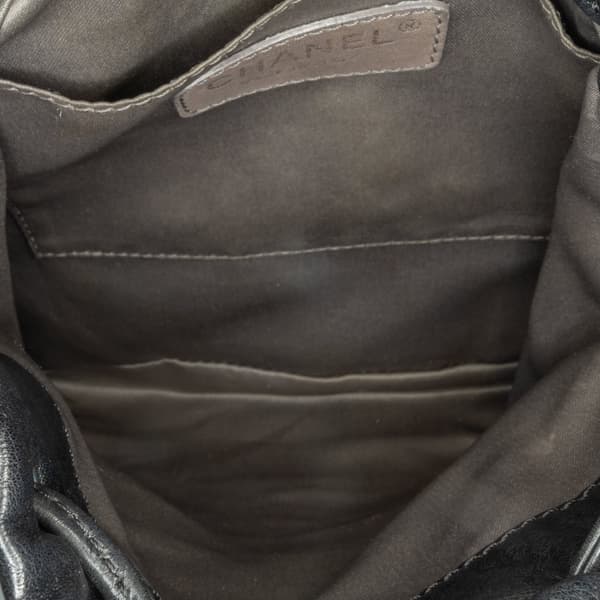 Pre-owned Chanel CC Calfskin Dual Twin Chain Handbag Black