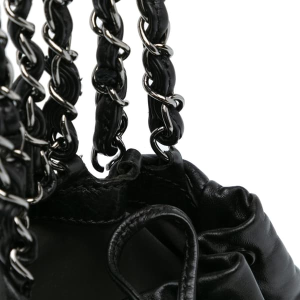 Pre-owned Chanel CC Calfskin Dual Twin Chain Handbag Black