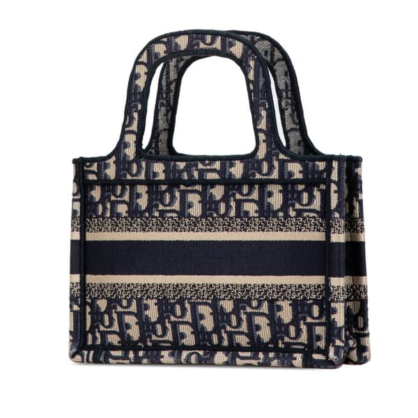 Pre-owned Dior Mini Oblique Book Tote Blue
