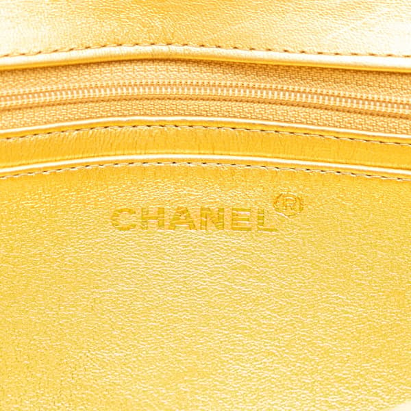 Pre-owned Chanel Lambskin Parent Child Kelly Set Top Handle Bag Gold