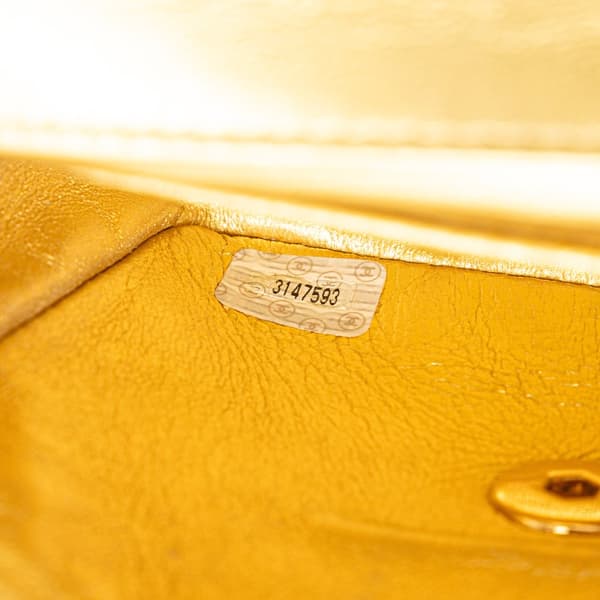 Pre-owned Chanel Lambskin Parent Child Kelly Set Top Handle Bag Gold