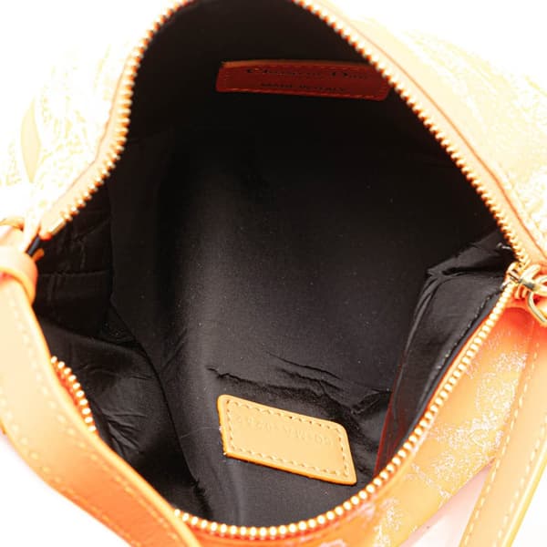 Pre-owned Dior Small Technical Fabric Toile de Jouy Reverse DiorTravel Nomad Pouch Orange