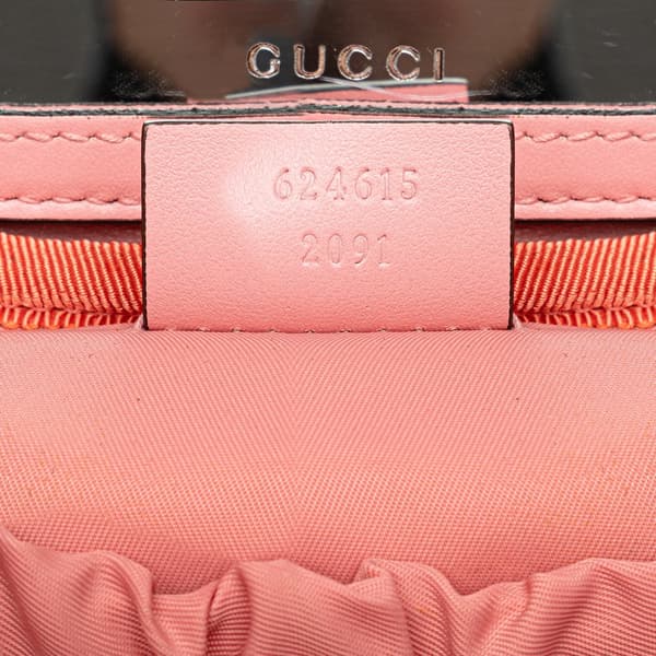 Pre-owned Gucci Mini GG Marmont Round Leather Vanity Bag Pink