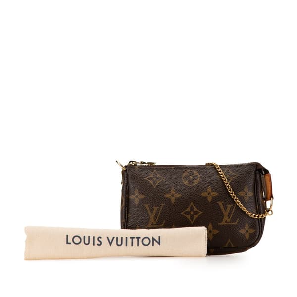 Pre-owned Louis Vuitton Monogram Mini Pochette Accessoires Brown