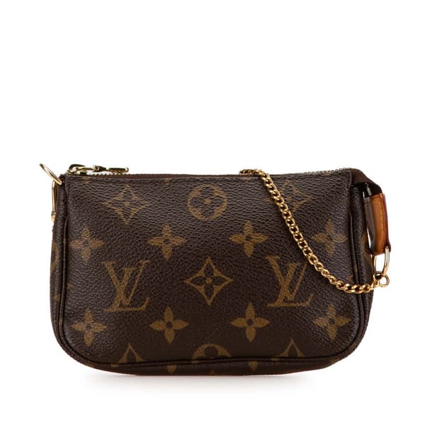 Pre-owned Louis Vuitton Monogram Mini Pochette Accessoires Brown