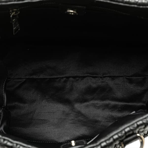 Pre-owned Miu Miu Matelasse Nappa Crystal Satchel Black