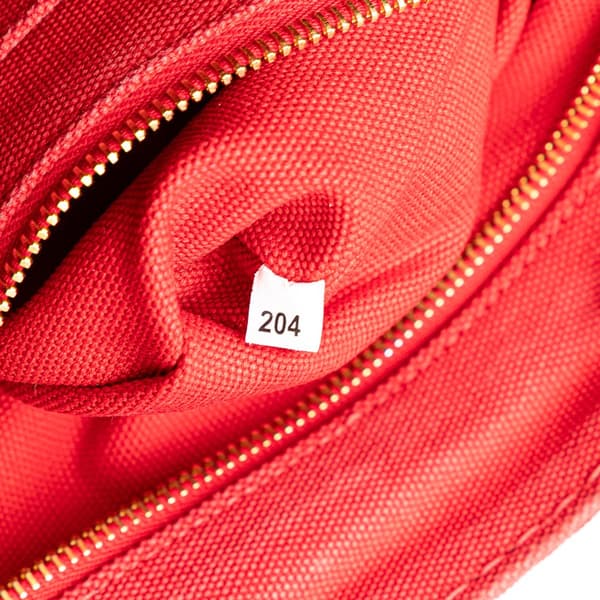 Pre-owned Prada Small Canvas Canapa Logo Satchel Red