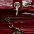 Miniatyrbild 7 av 10: Pre-owned Dior Medium Patent Cannage Lady Dior Red