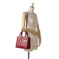 Miniatyrbild 9 av 10: Pre-owned Dior Medium Patent Cannage Lady Dior Red