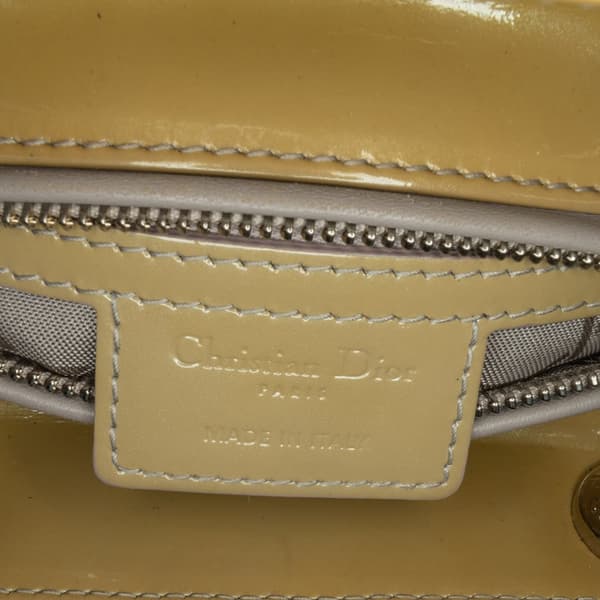Pre-owned Dior Medium Patent Cannage Lady Dior Brown