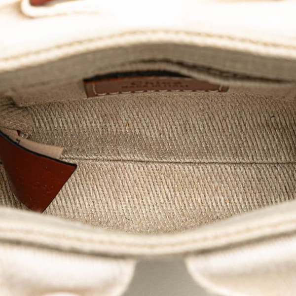 Pre-owned Chloé Mini Canvas Woody Satchel Brown