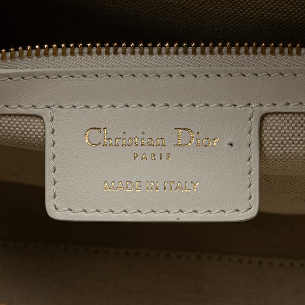 Pre-owned Dior Medium Padded Etoile Leather Vibe Zip Bowling Bag Gold