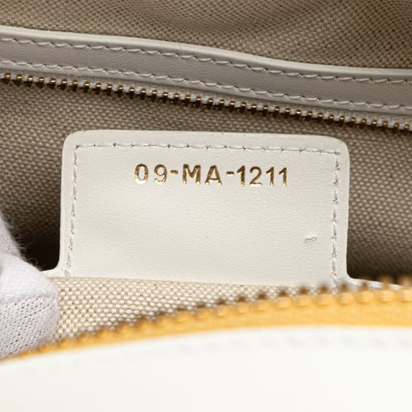 Pre-owned Dior Medium Padded Etoile Leather Vibe Zip Bowling Bag Gold