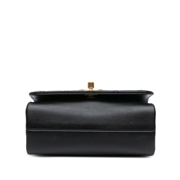 Pre-owned Chanel Quilted Calfskin Pearl Jewel Chain Flap Black