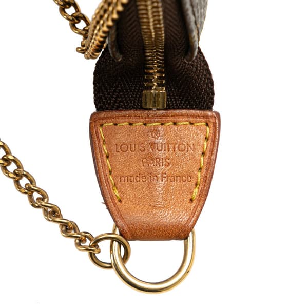 Pre-owned Louis Vuitton Monogram Mini Pochette Accessoires Brown