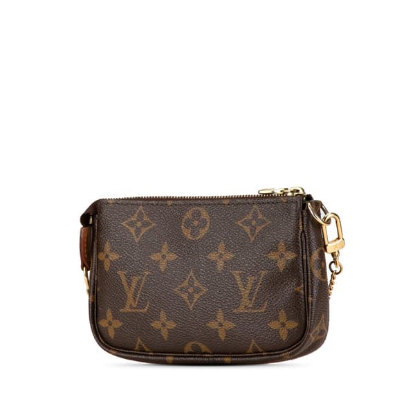 Pre-owned Louis Vuitton Monogram Mini Pochette Accessoires Brown