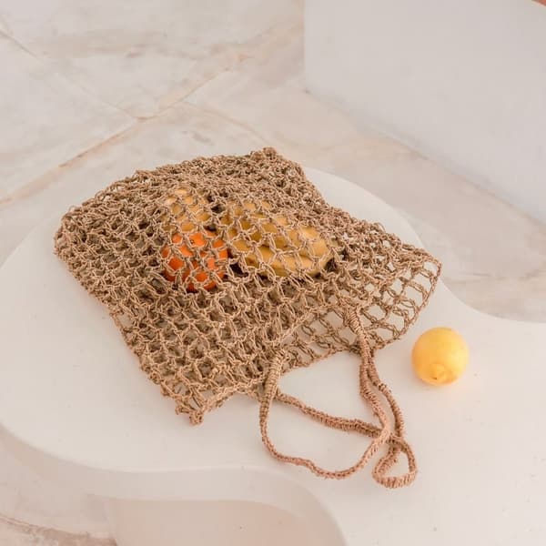 Rootz Raffia String Bag | Käsinkudottu uudelleenkäytettävä ruokalaukku CANANG