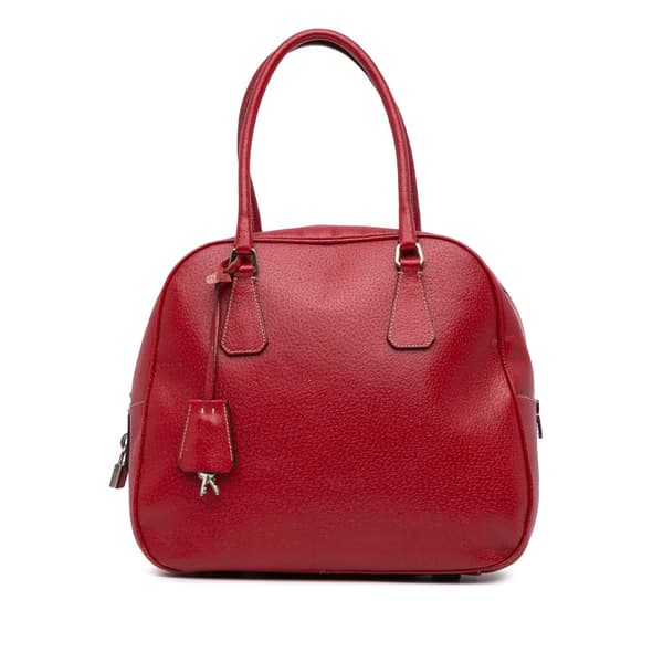 Pre-owned Prada Cinghiale Bauletto Handbag Red