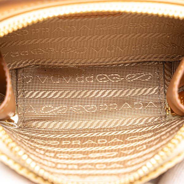 Pre-owned Prada Mini Crochet Satchel Brown