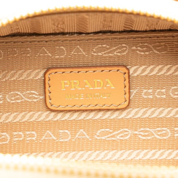Pre-owned Prada Mini Crochet Satchel Brown