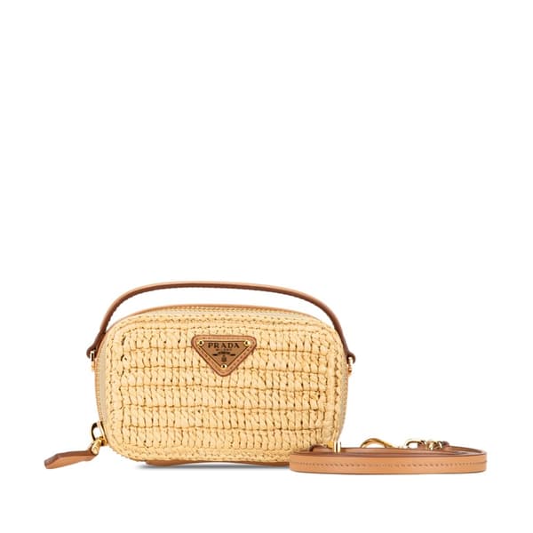 Pre-owned Prada Mini Crochet Satchel Brown