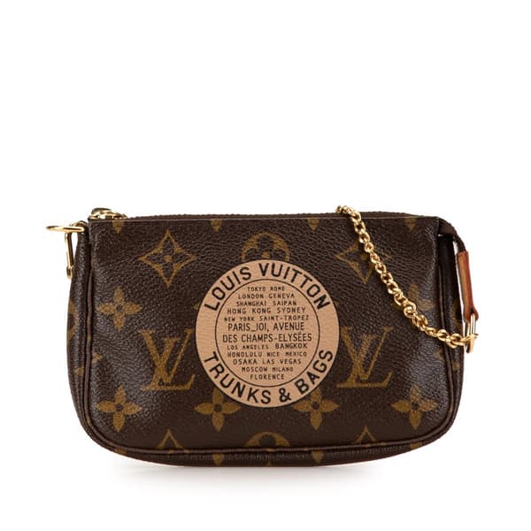 Pre-owned Louis Vuitton Monogram Trunks and Bags Mini Pochette Accessoires Brown