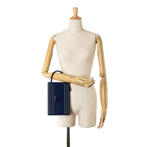 Pre-owned Hermès Tadelakt Kelly Cadena Handbag Blue
