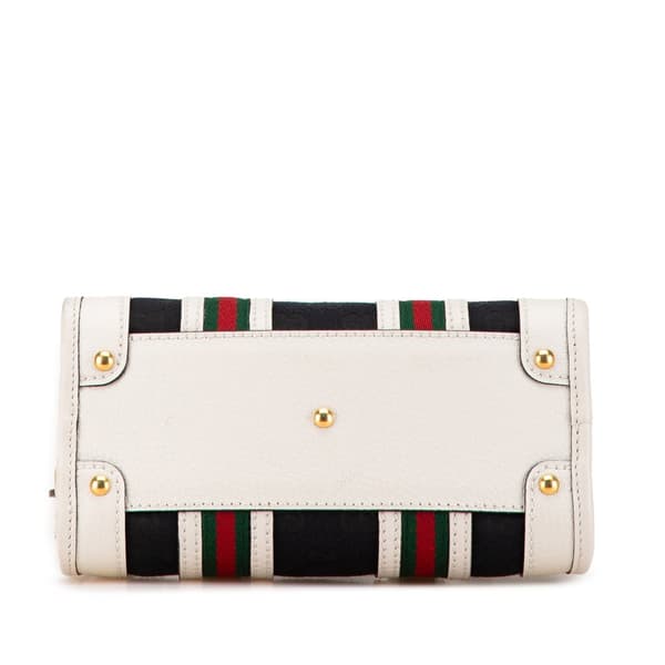 Pre-owned Gucci Mini GG Canvas Bauletto Black