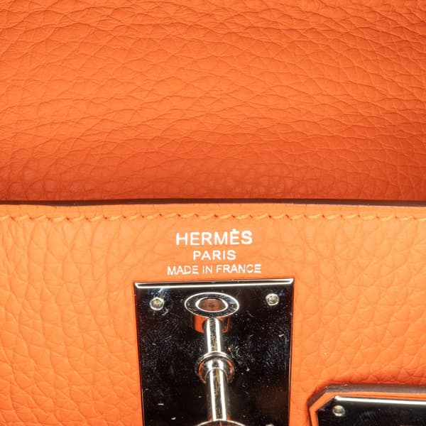 Pre-owned Hermès Togo Kelly II Retourne 28 Orange
