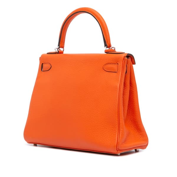 Pre-owned Hermès Togo Kelly II Retourne 28 Orange