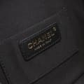 Miniatyrbild 4 av 6: Pre-owned Chanel Quilted Lambskin Oval Logo Chain Top Handle Round Clutch on Chain Black